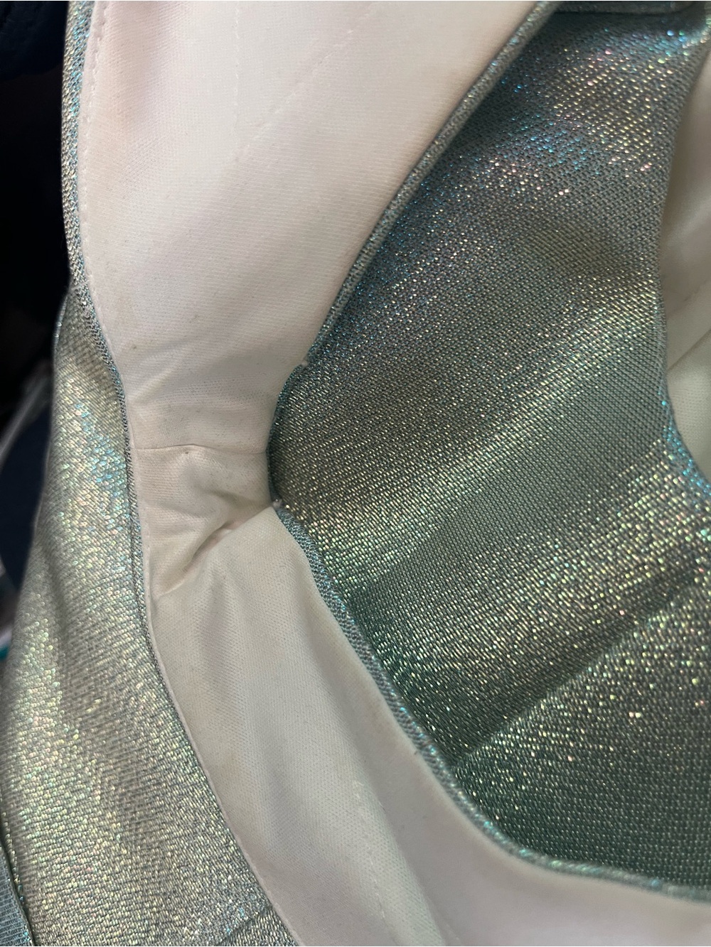 One-Shoulder Iridescent Blue Party Dress - Picture 4 of 4